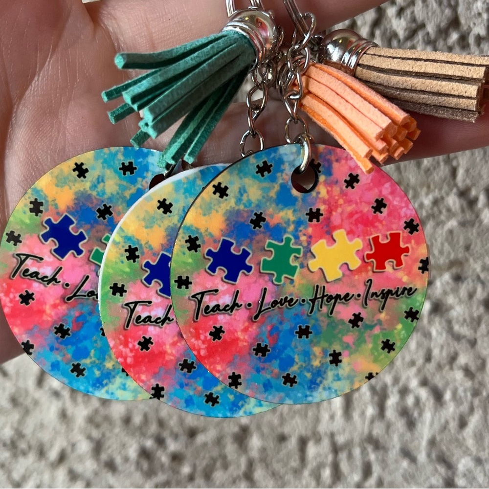 Teach, Love, Hope, Inspire Keychain (AUTISM KEYCHAIN)